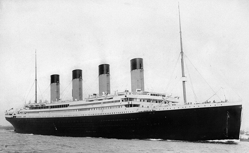 RMS Titanic departing Southampton on 10 April 1912